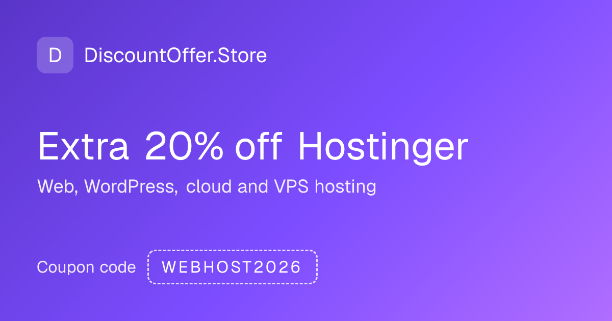 Hostinger coupon code: extra 20% off with WEBHOST2026 (October 2026 ...